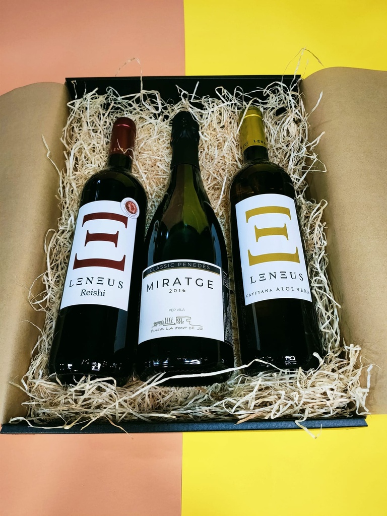 Pack Brindis Deluxe - 3 vinos (Cava 2016, vino blanco aloe vera y vino tinto hongo reishi)